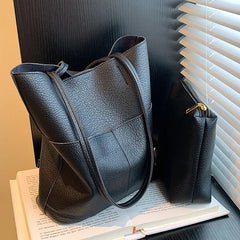 2022 Women's Vintage Shoulder Bag Large Capacity Bucket Bag