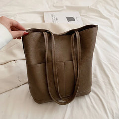2022 Women's Vintage Shoulder Bag Large Capacity Bucket Bag