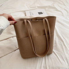 2022 Women's Vintage Shoulder Bag Large Capacity Bucket Bag
