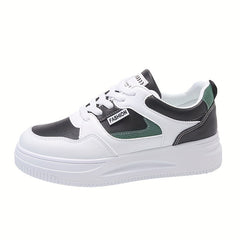 Thick Sole Heighten Flat Chunky Sneakers Faux Leather