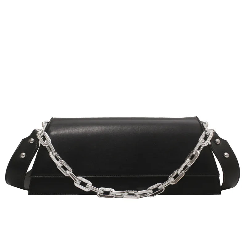 2022 Solid Women's Retro Shoulder Bag High-Quality All-Match Chain Messenger Bag
