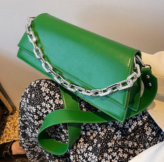 2022 Solid Women's Retro Shoulder Bag High-Quality All-Match Chain Messenger Bag