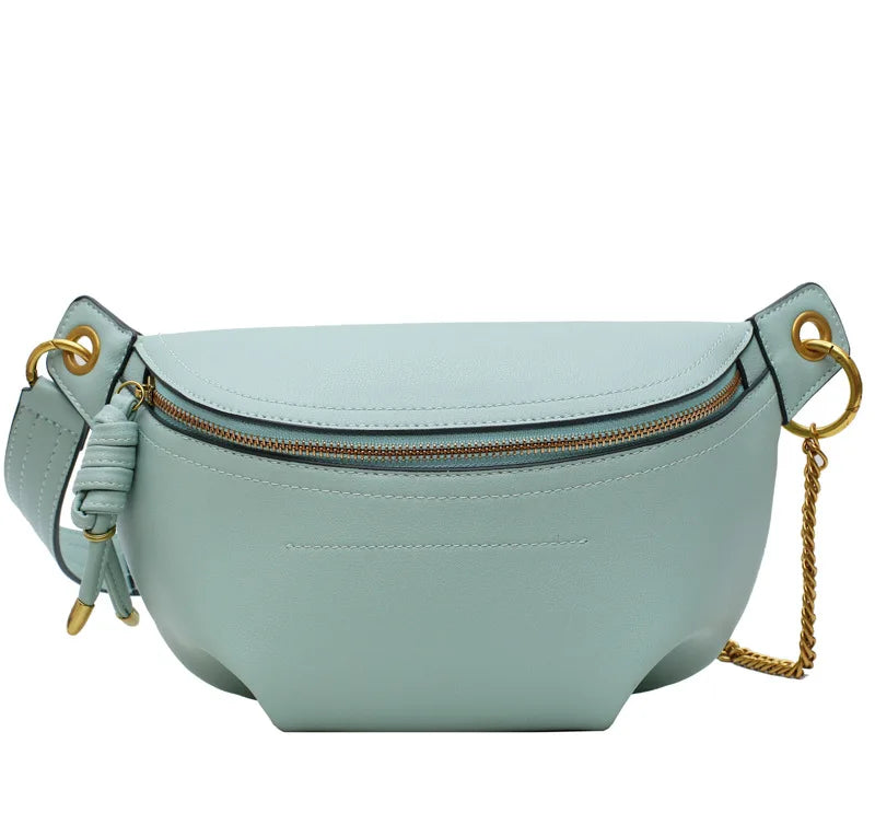 2022 Women's PU Leather Cross-Body Shoulder Bag Chain Waist Bag