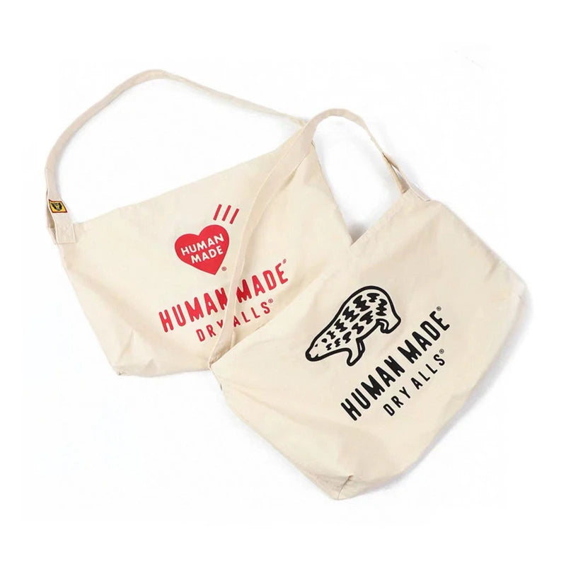 2022ss HUMAN Bear Print Canvas Bag Couple One Shoulder Crossbody Bag