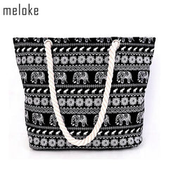 Animal Elephant Canvas Tote Bag Women's Handbag