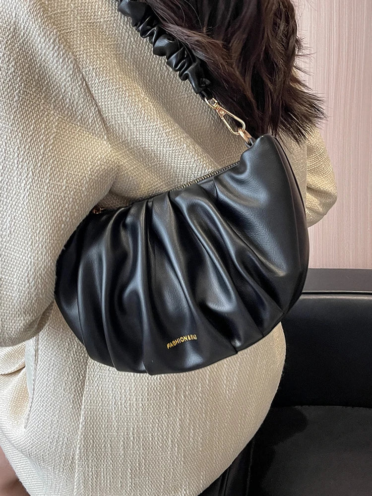 PU Leather Shoulder Bag Retro Female Underarm Pack