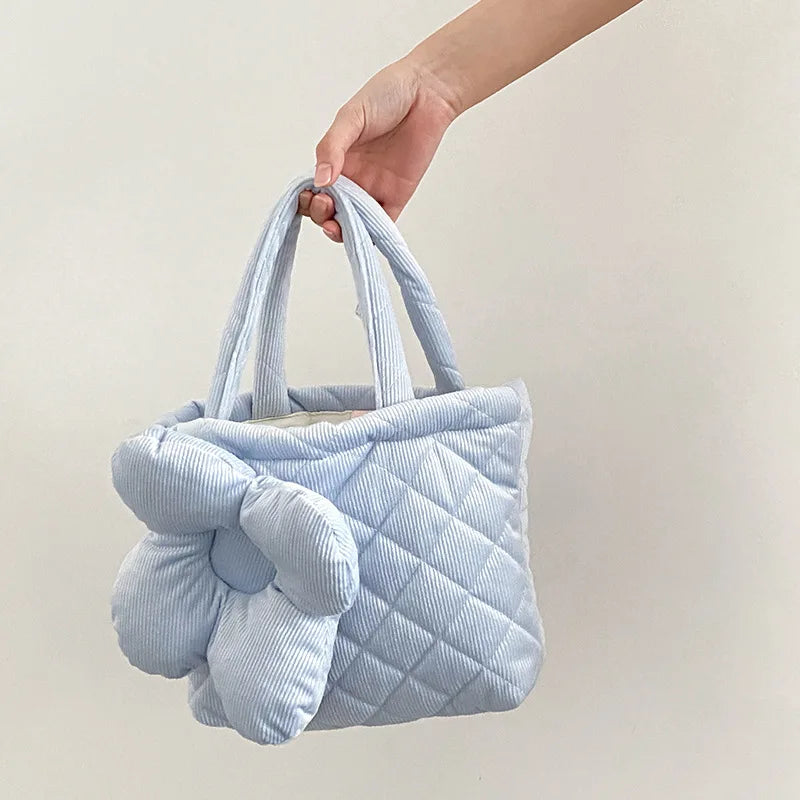 Sweet Quilted Padded Handbag Large Capacity