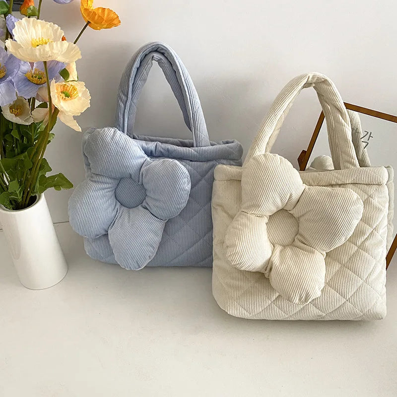 Sweet Quilted Padded Handbag Large Capacity