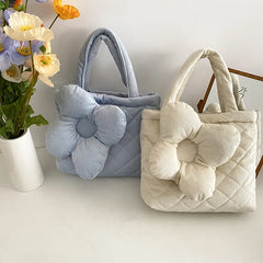 Sweet Quilted Padded Handbag Large Capacity