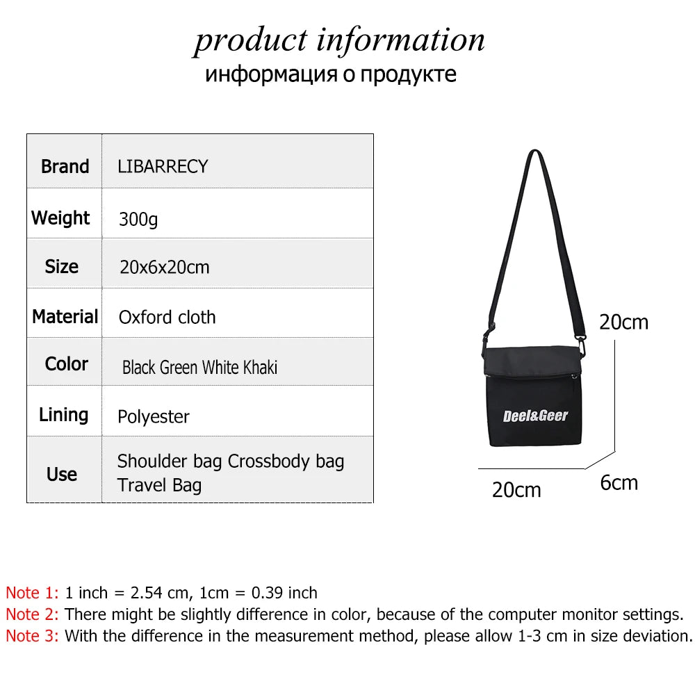 Small Women's Shoulder Bag Letter High Oxford Cloth Women Messenger
