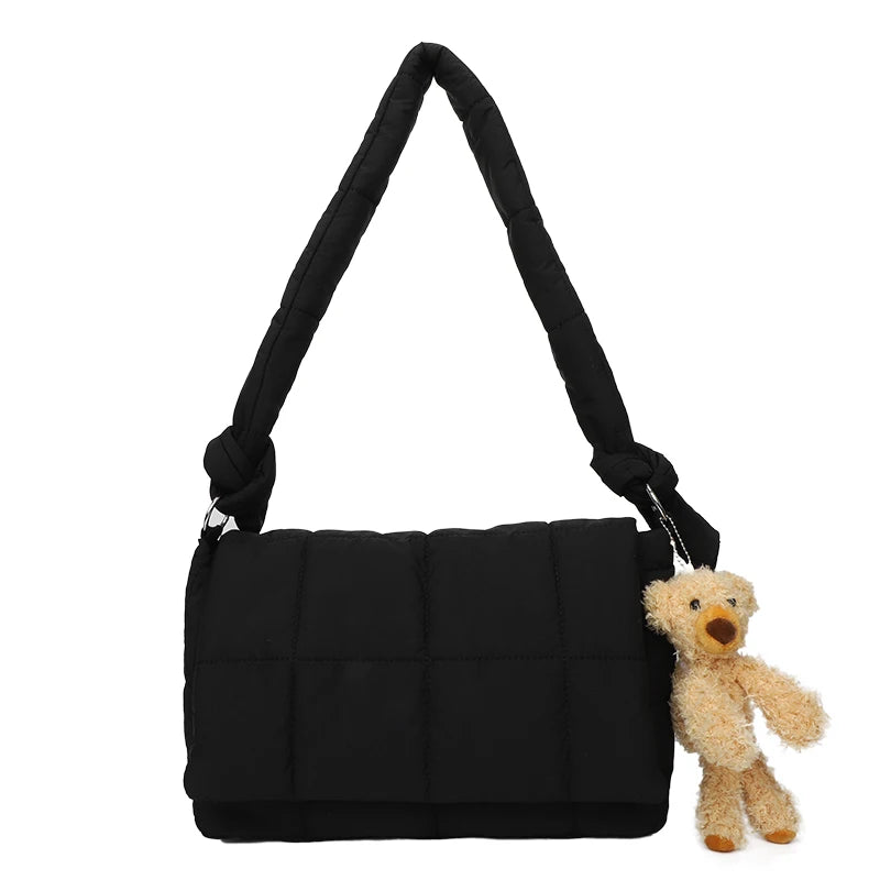 Quilted Fluffy Padded Bags Crossbody Bags For Women Shoulder Bag