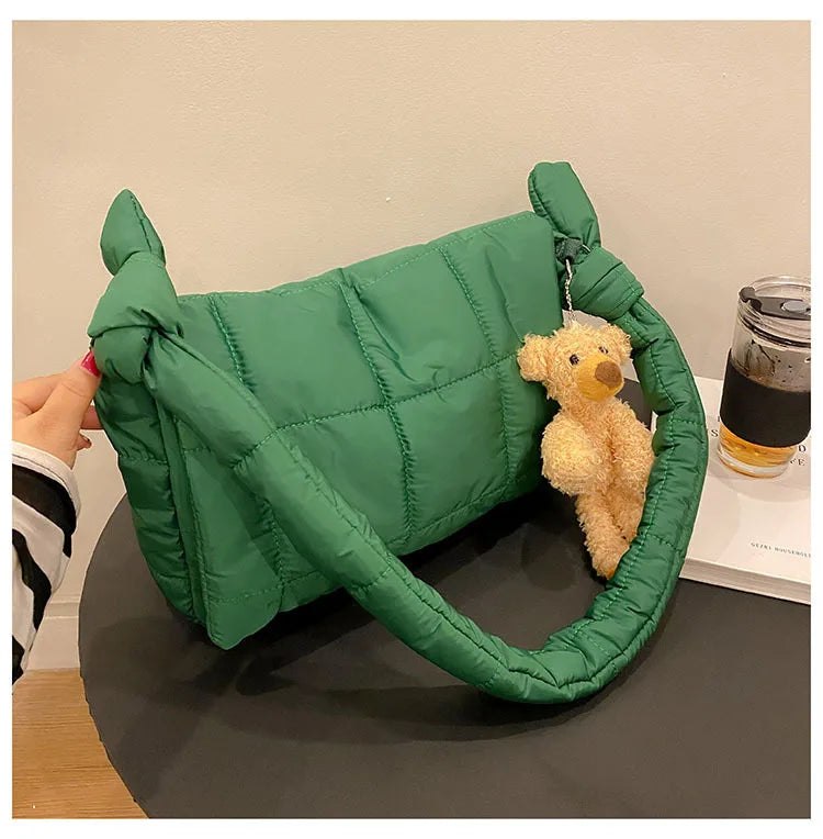 Quilted Fluffy Padded Bags Crossbody Bags For Women Shoulder Bag