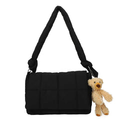 Quilted Fluffy Padded Bags Crossbody Bags For Women Shoulder Bag