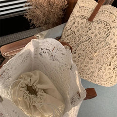 Bohe Summer Big Lace Handbag Beach Wedding Bridal Party Bag Women's Shoulder Bag
