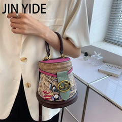 Graffiti Horseshoe Women High Leather Shoulder Bag Purses Handbags Crossbody