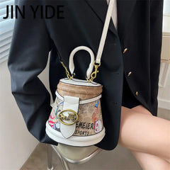 Graffiti Horseshoe Women High Leather Shoulder Bag Purses Handbags Crossbody