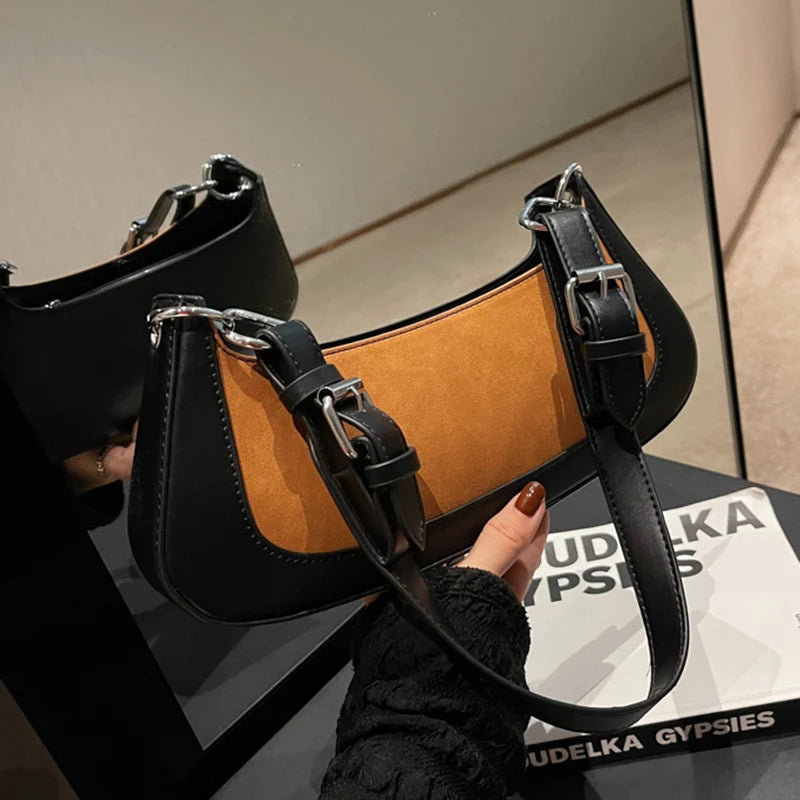 High Flock Armpit Bags Clutch Stitching Underarm Bags Shoulder Bags