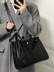 Soft PU Tote Bag for Women, Letter Shoulder Bags Shopper Purses