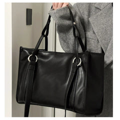 Soft PU Tote Bag for Women, Letter Shoulder Bags Shopper Purses