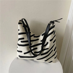 Canvas Bag Large Capacity Commuter Tote Bag Women's Shoulder Crossbody Bag