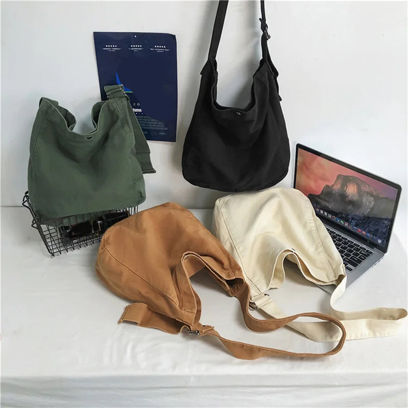 Canvas Shoulder Bag Crossbody Unisex Casual Messenger Bag