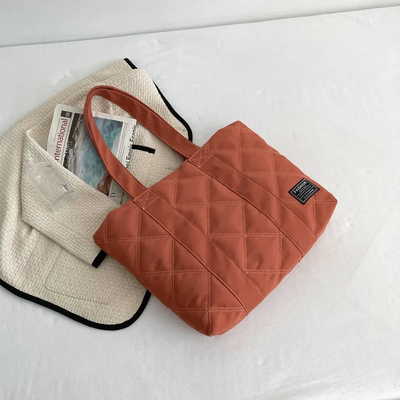 Canvas Shopper Shoulder Bag Women Soft Cotton Totes Bag Single Shoulder Handbag