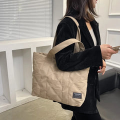 Canvas Shopper Shoulder Bag Women Soft Cotton Totes Bag Single Shoulder Handbag