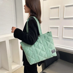 Canvas Shopper Shoulder Bag Women Soft Cotton Totes Bag Single Shoulder Handbag