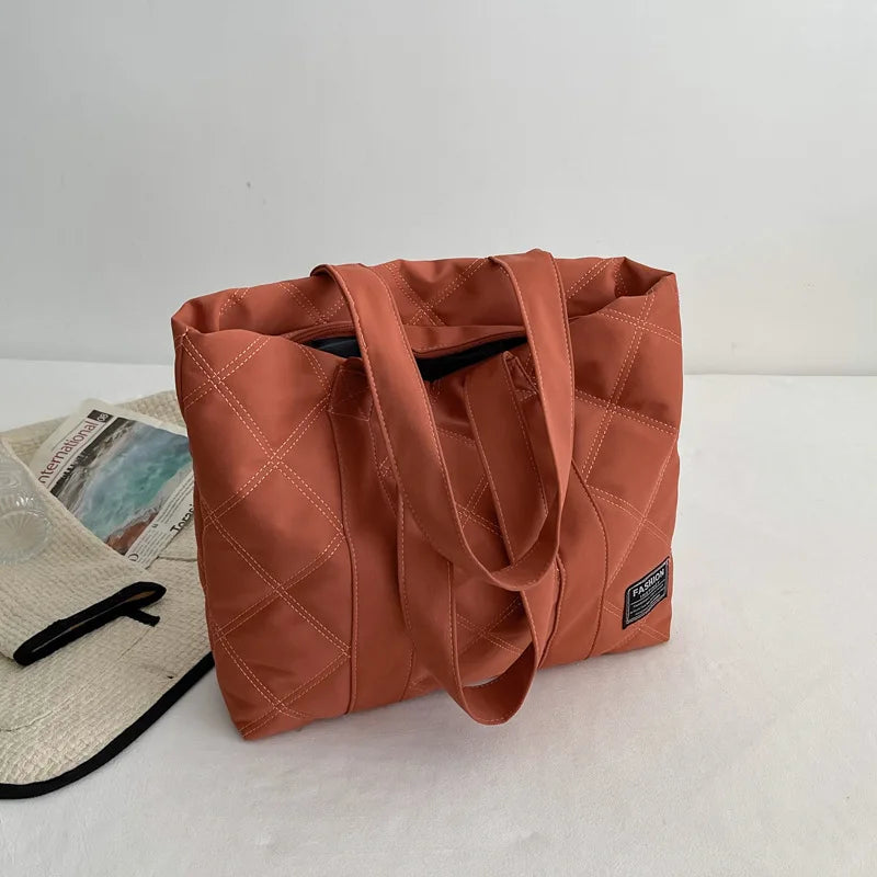 Canvas Shopper Shoulder Bag Women Soft Cotton Totes Bag Single Shoulder Handbag