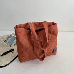 Canvas Shopper Shoulder Bag Women Soft Cotton Totes Bag Single Shoulder Handbag
