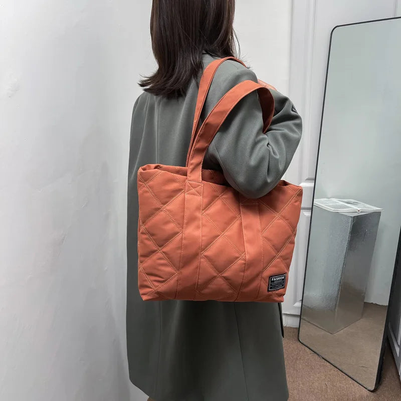 Canvas Shopper Shoulder Bag Women Soft Cotton Totes Bag Single Shoulder Handbag