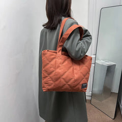 Canvas Shopper Shoulder Bag Women Soft Cotton Totes Bag Single Shoulder Handbag