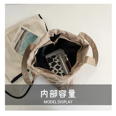 Canvas Shopper Shoulder Bag Women Soft Cotton Totes Bag Single Shoulder Handbag