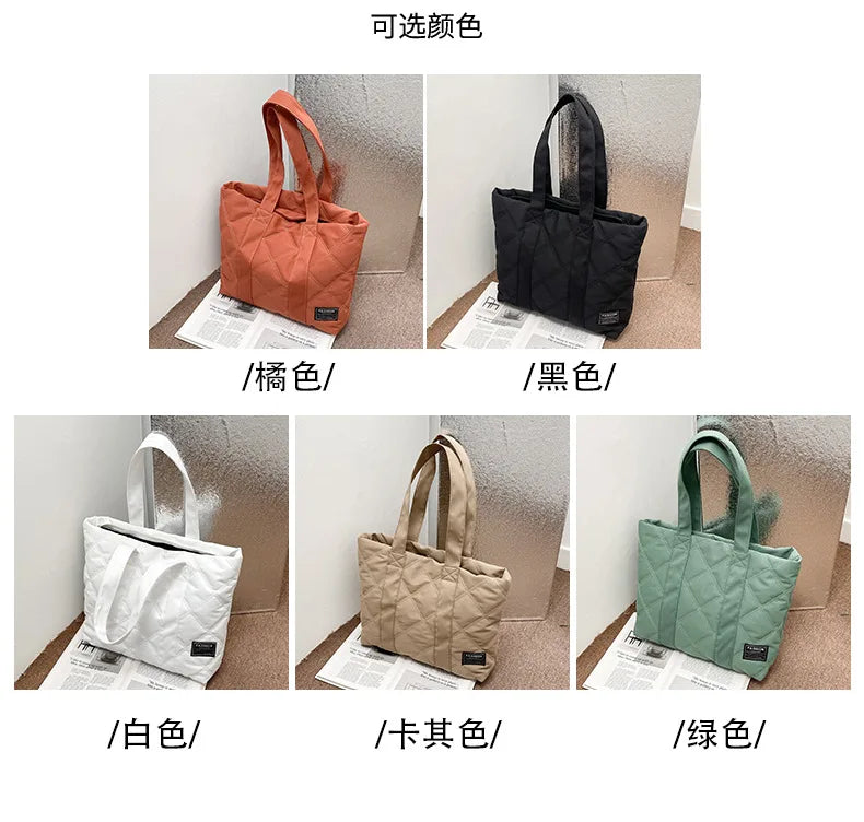 Canvas Shopper Shoulder Bag Women Soft Cotton Totes Bag Single Shoulder Handbag