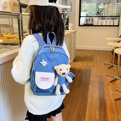 Cartoon Bear Canvas School Bags For Kids Kindergarten Children Backpacks