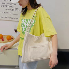 Fashionable Canvas Handbag Large Capacity Top Handle Shoulder Bag