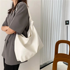 Soft Pu Leather Large Shoulder Bag, Retro Lady Shopper Purse