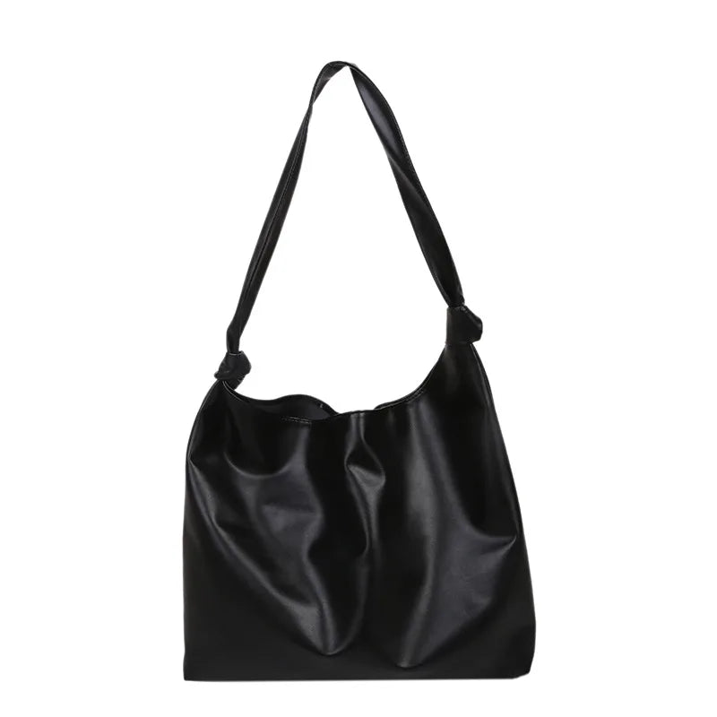 Soft Pu Leather Large Shoulder Bag, Retro Lady Shopper Purse