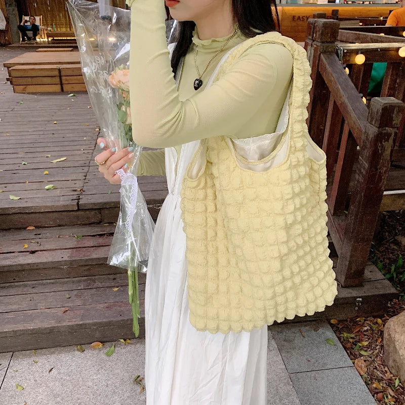 Cloud Bubble Flower Shoulder Bag Vest Bag Female Student Handbag