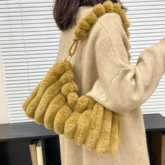 Plush Handbags Lady Shoulder Messenger Cross Body Armpit Cluth Purses