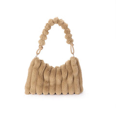 Plush Handbags Lady Shoulder Messenger Cross Body Armpit Cluth Purses