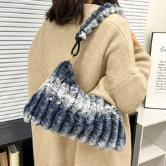 Plush Handbags Lady Shoulder Messenger Cross Body Armpit Cluth Purses