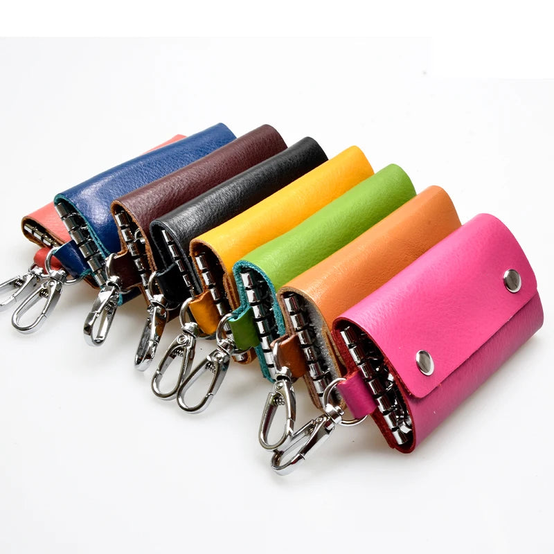 Cow Leather Key Holder House Keychain Bag Organizer Car Key Case Pouch