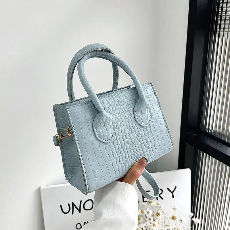 Crocodile Pattern PU Leather Crossbody Bags Women Chain Shoulder Handbags Mini P