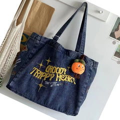 Denim Canvas Bags For Women Hamble Tote Bag Big Capacity Handbags
