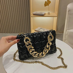Women's Chain Shoulder Bag Soft Tote Crossbody Handbags