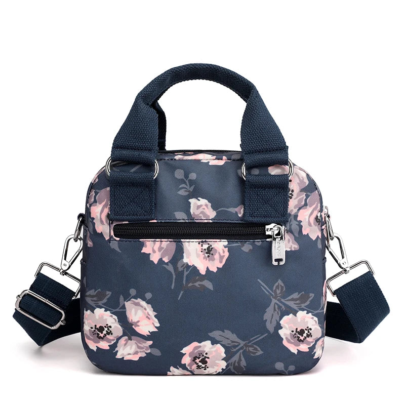 Lady Flowers Shoulder Bag Women Handbags Nylon Waterproof Crossbody Bag