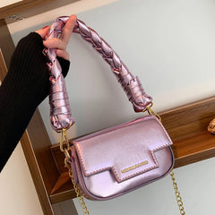 Women Pink Small Handbag Evening Clutch Mini Messenger Bags Chain Shoulder Bags