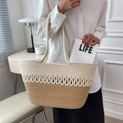Bohemia Woven Straw Shoulder Bag for Women Ladies