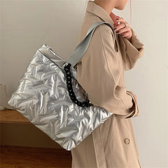 Chain Shoulder Bags for Women Cotton Hand Bag Tote Purse Handbags